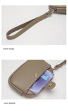 Taupe Womens Compact PU Leather Coin Purse - Stylish Mini Wallet Wristlet with Card Holder and Key Ring