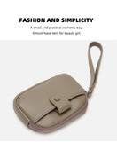 Black Womens Compact PU Leather Coin Purse - Stylish Mini Wallet Wristlet with Card Holder and Key Ring
