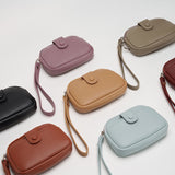 Khaki Womens Compact PU Leather Coin Purse - Stylish Mini Wallet Wristlet with Card Holder and Key Ring