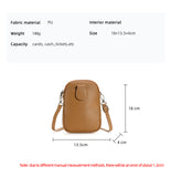 Brown Chic Crossbody Phone Bag - Womens PU Leather Mini Shoulder Purse with Adjustable Strap
