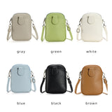 Black Chic Crossbody Phone Bag - Womens PU Leather Mini Shoulder Purse with Adjustable Strap
