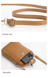 Black Chic Crossbody Phone Bag - Womens PU Leather Mini Shoulder Purse with Adjustable Strap