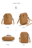 White Chic Crossbody Phone Bag - Womens PU Leather Mini Shoulder Purse with Adjustable Strap