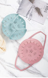 Small Pink Flexible Silicone Steamer Basket with Heat-Resistant Handles - Food-Grade Vegetable Steamer Insert for Pots & Pans