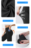 Size S Grey Women's Mid Waist Plush Leggings with Pockets - Autumn and Winter Leggings with Pockets