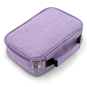 Purple Large Capacity 72-Slot Pencil Case - Multi-functional Oxford Cloth Storage for Students, Artists & Stationery (23x7x16 cm, 228g)
