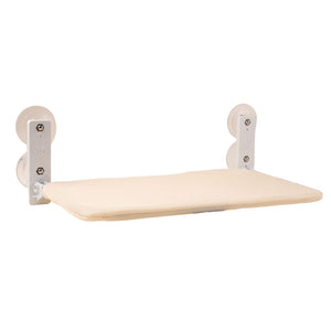 Foldable Window Beige Breathable Mesh Cat Perch(52 x 30 cm) - Cat Hammock with 85mm Strong Dual Suction Cups for Indoor Cats