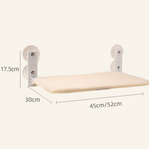 Foldable Window Beige Breathable Mesh Cat Perch(52 x 30 cm) - Cat Hammock with 85mm Strong Dual Suction Cups for Indoor Cats