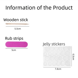 10-Set Press-On Nail Prep Tool Kits - 10 x Disposable Manicure Sticks & 10 x Mini Files, 10 Ultra-Thin Adhesive Sheets