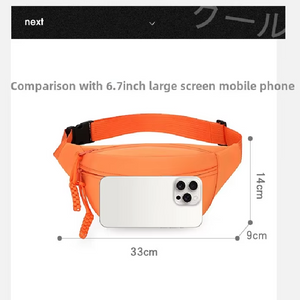 Orange Women's Fashion Crossbody Sling Bag Large Capacity Casual Shoulder Bag Waterproof Nylon Waist Pack for Travel Sports