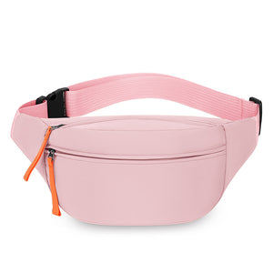 Pink Women's Fashion Crossbody Sling Bag Large Capacity Casual Shoulder Bag Waterproof Nylon Waist Pack for Travel Sports(Style One)