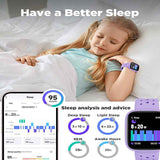 Pink Kids Smart Watch Fitness Tracker with Pedometer Heart Rate Monitor and 14 Sport Modes IP68 Waterproof Watch for Boys and Girls