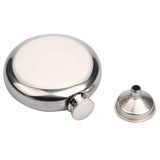 2-Pack Portable 5OZ Mirror Finish Round Hip Flask for Outdoor & Travel - Stainless Steel Pocket Liquor Bottle with Small Funnel Included