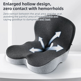 Grey Ergonomic Memory Foam Seat Cushion & Lumbar Support(44x42x32CM) - Relieves Sciatica & Corrects Posture with Breathable Cover