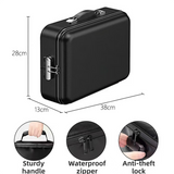 3-Layer Fireproof & Waterproof File Organizer Box(38x28x13CM) with Security Lock - EVA Muti-Functional Safety Briefcase for Certificates, Passports & Valuables