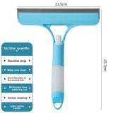 2-PCS Blue 3-in-1 Window Squeegee with Built-in Spray Bottle and TPR Scraper for Glass and Car Windshields Professional Multi-Purpose Local Cleaning Solution