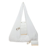 Darrahopens Fashion > Women's Fashion > Women's Handbags White Ins-Style Large Capacity Tote Bag with Keychain Pouch – Lightweight Reusable Shopping Bag with Detachable Accessory Holder, Ideal for Daily Use