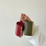 khaki Ins-Style Large Capacity Tote Bag with Keychain Pouch – Lightweight Reusable Shopping Bag with Detachable Accessory Holder, Ideal for Daily Use