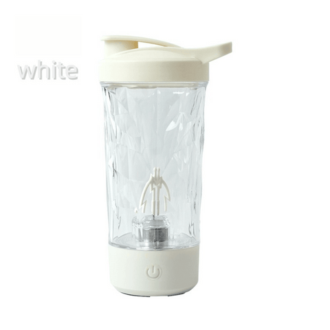 Darrahopens Appliances > Kitchen Appliances > Coffee Machines & Accessories 500ML White Portable Diamond Electric Shaker - Strong Vortex Stirring, Dual Temperature Endurance & Self-Cleaning for Protein Powder Coffee