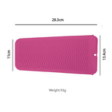 Rose-Red 2-in-1 Silicone Wave Anti-Scalding Mat & Pouch for Hair Tools (2-Pack) - Travel-Ready Heat-Resistant Hanging Storage Bag