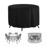 Heavy Duty Oxford Outdoor Round Table Cover (185 x 110 CM) - Waterproof, Anti-UV & Dustproof Garden Dining Set Cover