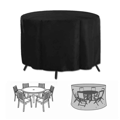 Heavy Duty Oxford Outdoor Round Table Cover (230 x 110 CM) - Waterproof, Anti-UV & Dustproof Garden Dining Set Cover
