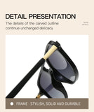 Hawksbill Turtle Retro Double Bridge Square Frame Polarized Sunglasses - Driving Sun Protection Eyewear