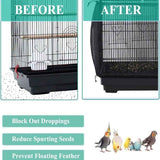 XXL White【Height 40, Circumference 220】 Large Bird Cage Seed Catcher Net Cover - Adjustable Mesh Guard Splash-Proof Dust Cover for Indoor Outdoor Cages