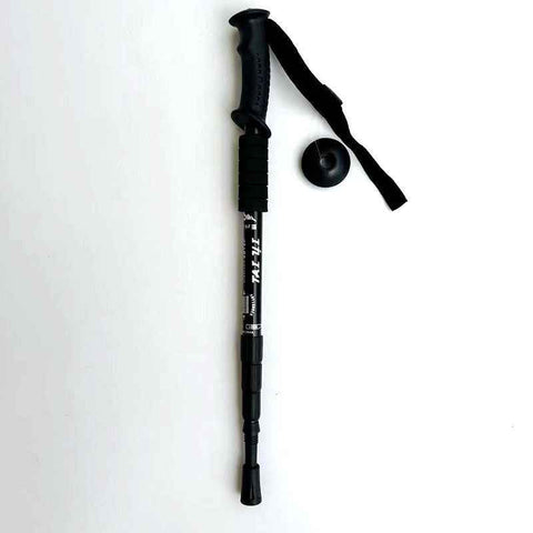 Black 2-Pack Lightweight Trekking Poles | 4-Section Adjustable 52-110cm Walking Sticks | Anti-Shock High-Strength Aluminum Alloy Hiking Poles