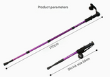 Silver 2-Pack Lightweight Trekking Poles | 4-Section Adjustable 52-110cm Walking Sticks | Anti-Shock High-Strength Aluminum Alloy Hiking Poles