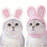 2 Pcs Pink Adorable Bunny Ears Cat Hat – Soft Plush Pet Costume Headband for Cats