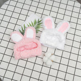2 Pcs White Adorable Bunny Ears Cat Hat – Soft Plush Pet Costume Headband for Cats