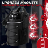 Black Magnetic Water Bottle Holster – Large-Capacity, Crossbody Carry Pouch for Outdoor & Gym Use
