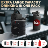 Black Magnetic Water Bottle Holster – Large-Capacity, Crossbody Carry Pouch for Outdoor & Gym Use