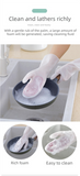 3 Pairs of Grey Brush Gloves Integrated Brush Glove – Multifunctional Cleaning Glove for Kitchen, Dishwashing & Household Tasks