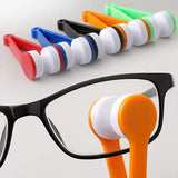 10 Pcs Red Portable Eyeglass Cleaning Clip - Dual-Sided Microfiber Tongs for Safe, Streak-Free Lens Care
