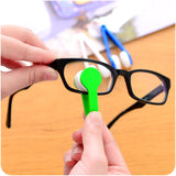 10 Pcs Green Portable Eyeglass Cleaning Clip - Dual-Sided Microfiber Tongs for Safe, Streak-Free Lens Care