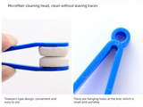 10 Pcs Green Portable Eyeglass Cleaning Clip - Dual-Sided Microfiber Tongs for Safe, Streak-Free Lens Care