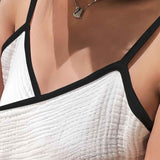 Black border on a white background Linen-Feel Cotton Gauze Bath Wrap – Lightweight, Breathable & Absorbent (65×170 cm)