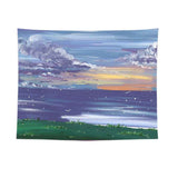 Sunset over a meadow Wall Tapestry 200x150cm - Soft Plush Fabric Hanging for Bedroom, Living Room, Dorm Decor - Includes Mounting Kit for Easy Installation
