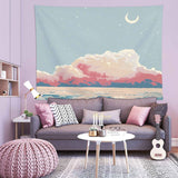 Flowers Under the Moon Wall Tapestry 200x150cm - Soft Plush Fabric Hanging for Bedroom, Living Room, Dorm Decor - Includes Mounting Kit for Easy Installation