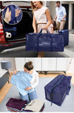 1 Pack Extra Heavy Duty Large Moving Bags with Strong Zipper & Comfortable Handles, Sturdy & Durable Clothes Storage Bags Totes Bins,  Packing Moving Boxes for Clothes, Bedding, Dorm & Travel, Black