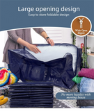 4 Pack ( 2 Dark Blue+2 Black ) Extra Heavy Duty Large Moving Bags with Strong Zipper & Comfortable Handles, Sturdy & Durable Clothes Storage Bags Totes Bins,  Packing Moving Boxes for Clothes, Bedding, Dorm & Travel,