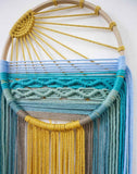 Style 1 Hand-Woven Cotton Rope Sunrise Sunset Wall Hanging - Bohemian Macrame Tapestry with Tassels, 60x30cm - Perfect for Living Room, Bedroom