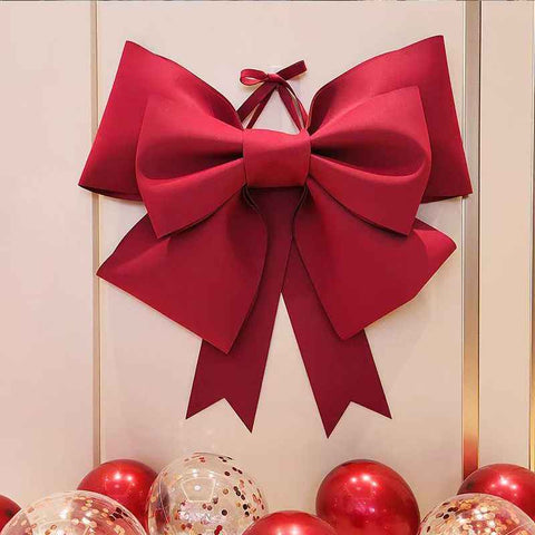 Dark Red EVA Bow Decoration DIY Kit - 75cm x 100cm DIY Party & Event Backdrop Bow for Valentine's Day, Christmas, Birthday, Wedding, Shop Display