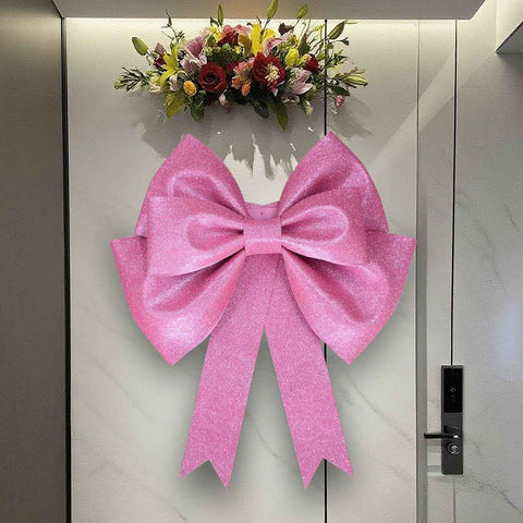 Pink EVA Glitter Bow Decoration DIY Kit - 75cm x 100cm DIY Party & Event Backdrop Bow for Valentine's Day, Christmas, Birthday, Wedding, Shop Display