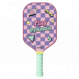 Pink and Purple Pickleball Paddle Set - Fiberglass Face with PP Honeycomb Core, 2 Paddles 4 Balls & Carry Bag - Lightweight Vibration Dampening Grip for Beginners & Family Play