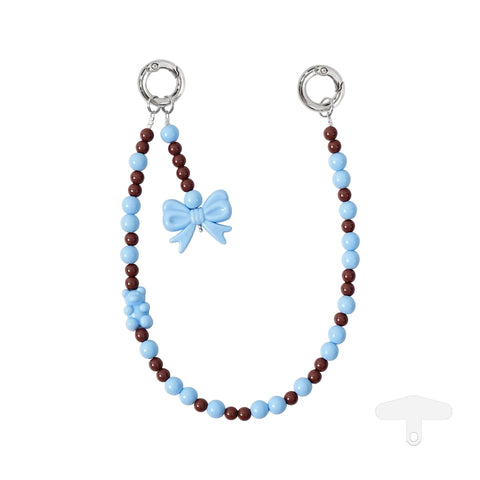 YKA-13 Trendy Double-Clasp Beaded Phone Wrist Strap - Colorful Acrylic & Metal Anti-Loss Lanyard with Spacer Gift