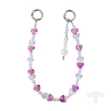 PFSKA18 Trendy Double-Clasp Beaded Phone Wrist Strap - Colorful Acrylic & Metal Anti-Loss Lanyard with Spacer Gift
