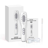 White Smart Scalp Massage Comb with EMS, LED Light Therapy & Vibration – Rechargeable Hair Growth Applicator In Australia - Darrahopens